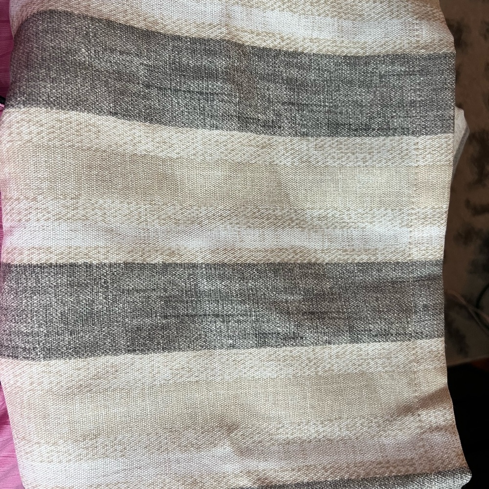 Striped Beige and Gray Fabric 2 panels size 34”x 84”